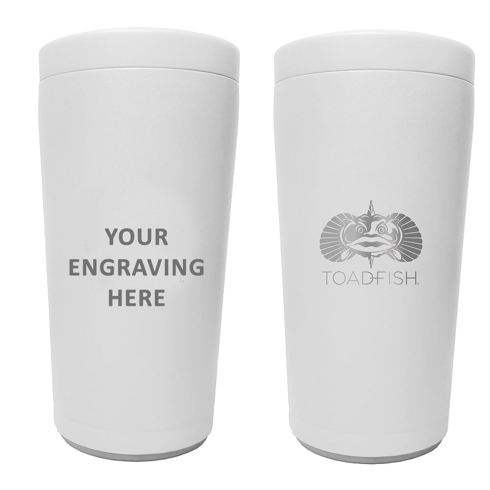 Toadfish Custom Engraved Non-Tipping Can Cooler 2.0 - White (MINIMUM ORDER QUANTITY OF 25) [TF5005]